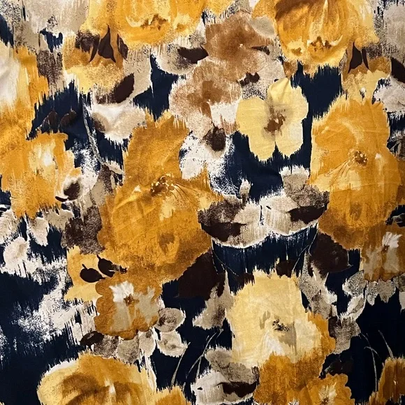 Nicole Miller Strapless Dress with Blue and Gold Floral Pattern - Picture 7 of 7